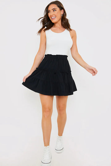 Frill Detail Volume Mini Skirt